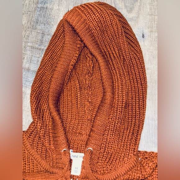 NINE WEST  Hooded Knit ~ Full Zip ~ Sweater.
MEDI/ Rusted chest brown! - Picture 11 of 15